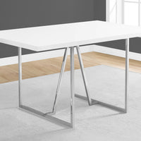 30" Particle Board, Hollow Core, MDF, and Chrome Metal Dining Table