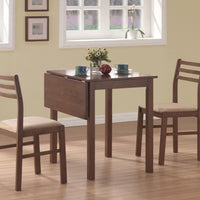 32.5" Walnut Solid Wood, MDF, and Beige Polyester Three Pieces Dining Set