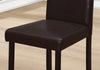 Two 36" Leather Look, Solid Wood, Foam, and MDF Dining Chairs