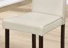 Two 36" Ivory  Leather Look, Solid Wood, Foam, and MDF Dining Chairs