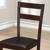 DINING CHAIR - 2PCS - 35"H CAPPUCCINO - DARK BROWN SEAT