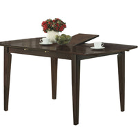 30" Cappuccino Solid Wood and MDF Dining Table with a Leaf