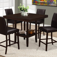 36" Cappuccino Solid Wood, MDF, and Veneer Counter Height Dining Table