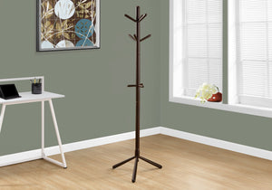 COAT RACK - 69"H - CAPPUCCINO WOOD CONTEMPORARY STYLE