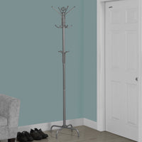 COAT RACK - 70"H - SILVER METAL