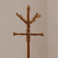 COAT RACK - 73"H - OAK WOOD TRADITIONAL STYLE