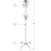 COAT RACK - 70"H - BLACK METAL