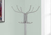 COAT RACK - 70"H - SILVER METAL WITH AN UMBRELLA HOLDER