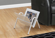 MAGAZINE RACK - WHITE METAL