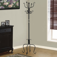 COAT RACK - 74"H - TRADITIONAL HAMMERED BLACK METAL