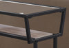 ACCENT TABLE - 22"H - DARK TAUPE - BLACK - TEMPERED GLASS