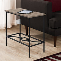 ACCENT TABLE - 22"H - DARK TAUPE - BLACK METAL