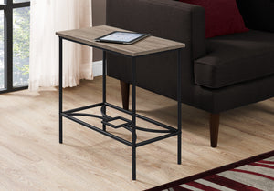 ACCENT TABLE - 22"H - DARK TAUPE - BLACK METAL