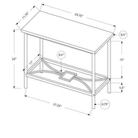 ACCENT TABLE - 22"H - WHITE - SILVER METAL