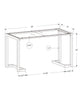 ACCENT TABLE - 42"L - SILVER -TEMPERED GLASS HALL CONSOLE