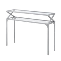 ACCENT TABLE - 42"L - SILVER METAL HALL CONSOLE