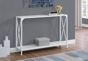 ACCENT TABLE - 48"L - WHITE - WHITE METAL HALL CONSOLE