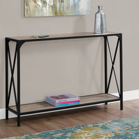 ACCENT TABLE - 48"L - DARK TAUPE - BLACK HALL CONSOLE