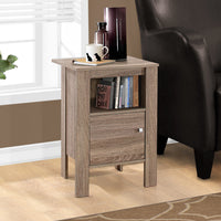 ACCENT TABLE - DARK TAUPE NIGHT STAND WITH STORAGE