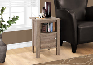 ACCENT TABLE - DARK TAUPE NIGHT STAND WITH STORAGE