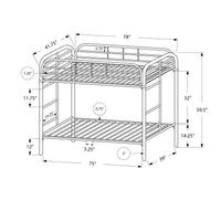 BUNK BED - TWIN - TWIN SIZE - BLACK METAL