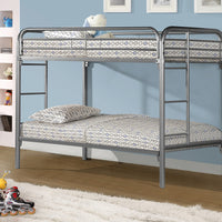 BUNK BED - TWIN - TWIN SIZE - SILVER METAL