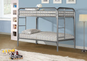 BUNK BED - TWIN - TWIN SIZE - SILVER METAL