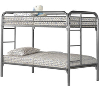 BUNK BED - TWIN - TWIN SIZE - SILVER METAL