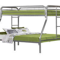 BUNK BED - TWIN - FULL SIZE - SILVER METAL