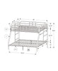 BUNK BED - TWIN - FULL SIZE - SILVER METAL