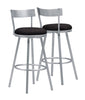 BARSTOOL - 2PCS - 43"H - SWIVEL - SILVER METAL