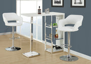 BARSTOOL - WHITE - CHROME METAL HYDRAULIC LIFT