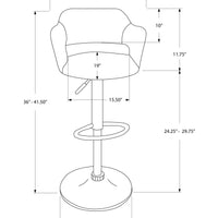 BARSTOOL - LIGHT GREY - CHROME METAL HYDRAULIC LIFT