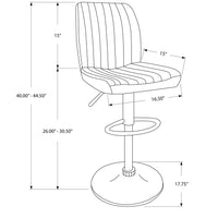 BARSTOOL - 2PCS - GREY - CHROME METAL HYDRAULIC LIFT