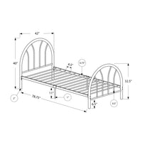 BED - TWIN SIZE - BLACK METAL FRAME ONLY