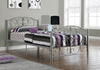 BED - TWIN SIZE - SILVER METAL FRAME ONLY