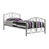 BED - TWIN SIZE - SILVER METAL FRAME ONLY