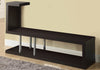 35.25" Cappuccino Particle Board, Hollow Core, and Silver Metal TV Stand