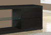 24" Cappuccino Particle Board, Hollow Core, MDF, & Clear Tempered Glass TV Stand