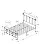 47.75" White Metal Frame Queen Size Bed