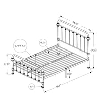 47.75" White Metal Frame Queen Size Bed