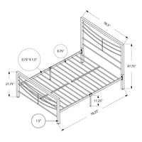 47.75" Silver Metal Frame Full Size Bed