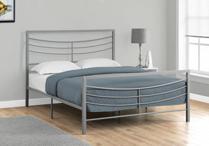 47.75" Silver Metal Frame Queen Size Bed