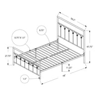 47.75" Metal Frame Full Size Bed