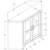 30" Particle Board, Hollow Core, and MDF TV Stand with Glass Doors