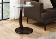 24" Bentwood and Tempered Glass Accent Table