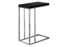 25.25" Cappuccino Particle Board and Chrome Metal Accent Table