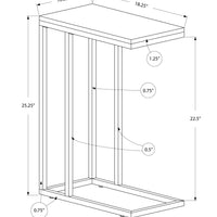 25.25" Particle Board and Chrome Metal Accent Table