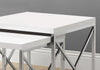 40.5" Particle Board and Chrome Metal Two Pieces Nesting Table Set