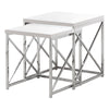 40.5" Particle Board and Chrome Metal Two Pieces Nesting Table Set